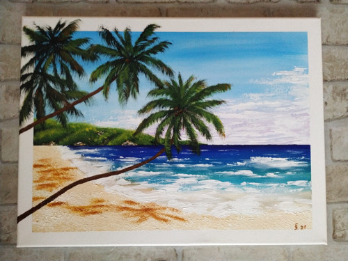 Tropické pobřeží 30x40 - akrylový obraz