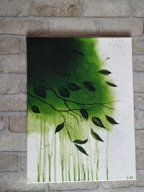 Abstraktní listy 30x40 - akrylový obraz