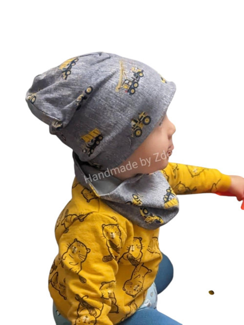 Oboustranná homeless čepice+nákrčník STROJE