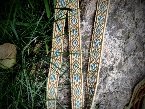Karetkovaný pásek - Žlutá, hnědá, indigo