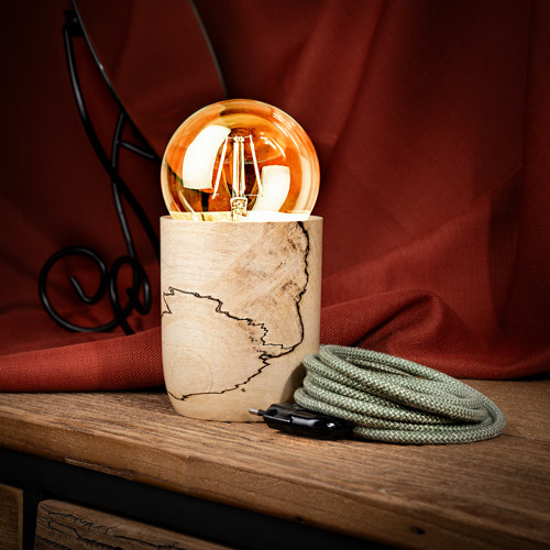 Tobiáška - stolní lampa ze spaltovaného jasanu