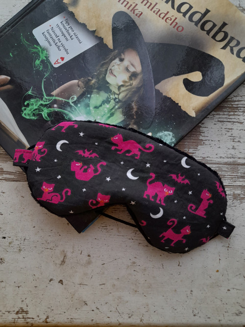 Maskana spaní, na oči-halloweenská kočka