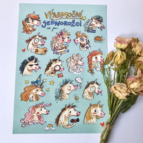 Výnimoční jednorožci - print A5