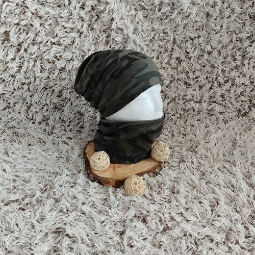 Oboustranná homeless čepice+nákrčník MASKÁČ