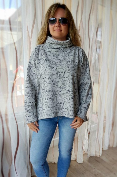 Šedá oversize mikina
