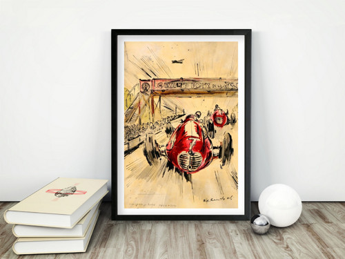 Vintage plakát Grand Prix ČSR - V.Valenta 1949
