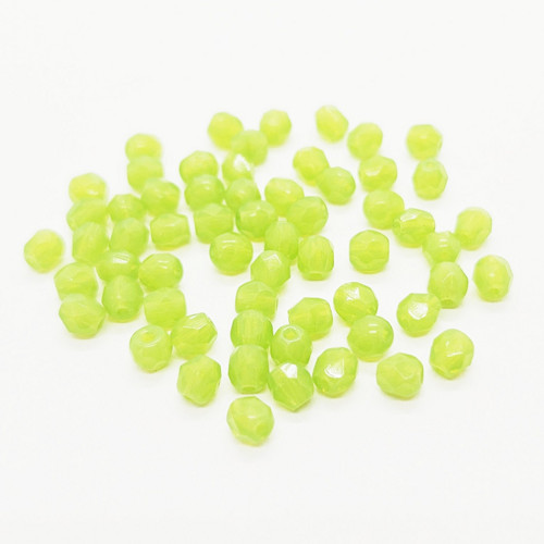 Korálky mačkané CZ, 4mm, zelená, 60ks