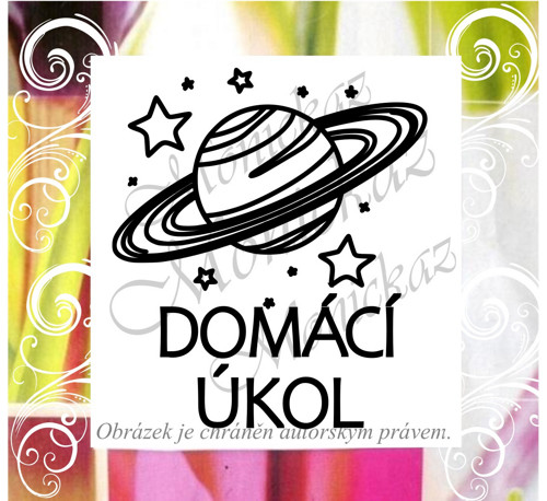 Domácí úkol vesmír saturn 2228. Razítko.