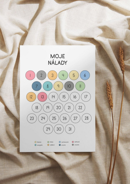 A4 plakát - Moje nálady kolečka (PDF k tisku)