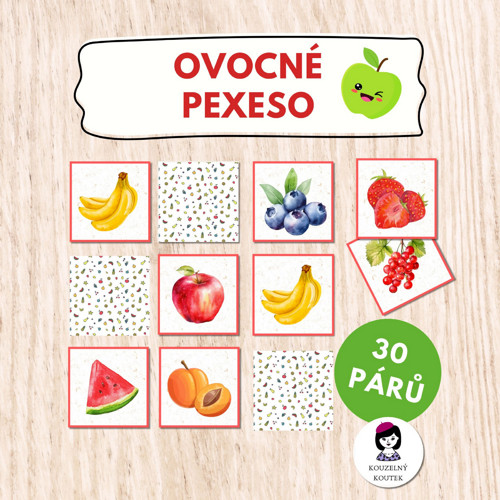 Ovocné pexeso / Ovoce a zelenina / pexeso
