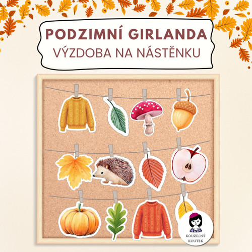 Podzimní girlanda, podzimní výzdoba, nástěnka