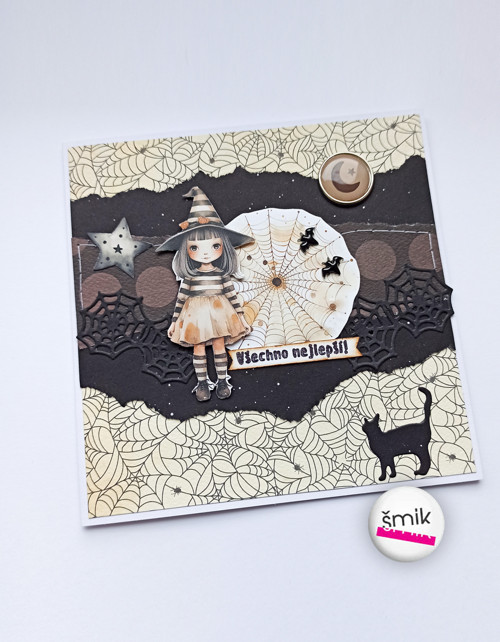 UNI přání s čarodějkou "Halloween Book"