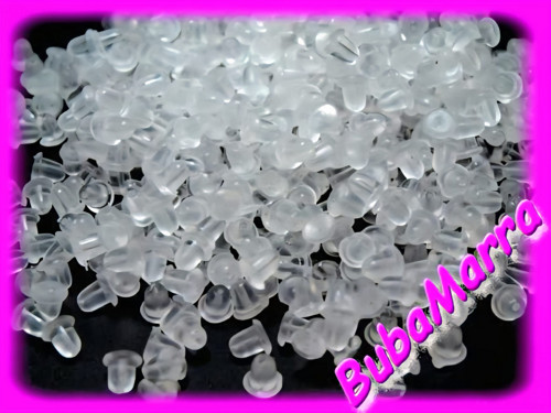 ~ 100ks ~ Silikonové zarážky na náušnice 3x5mm