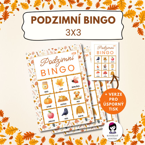Podzimní bingo - hra pro děti, podzim (PDF)