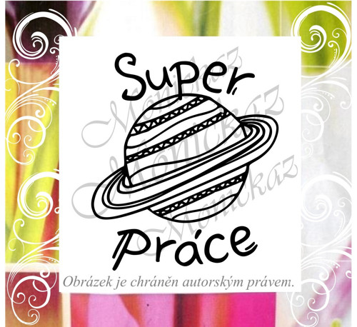 Super práce vesmír saturn 2290. Razítko.