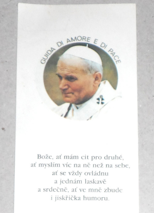 ZÁLOŽKA do knihy • papež Jan Pavel II.