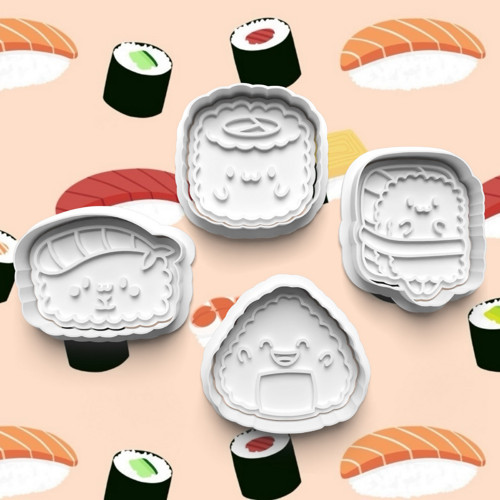 4x vykrajovátko na téma Jídlo - sushi