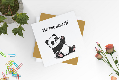 Přáníčko k narozeninám a svátku - panda
