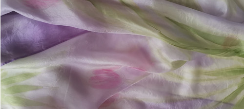Hedvábná šála Jemné tulipány