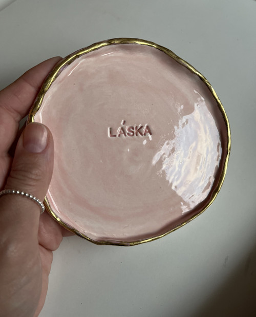 Porcelánový dekorativní talířek - láska