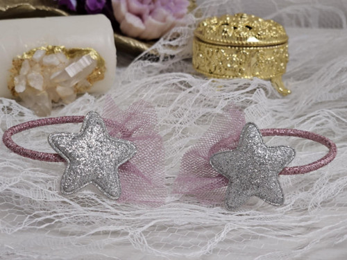 Gumičky do vlasů glitter hvězdičky