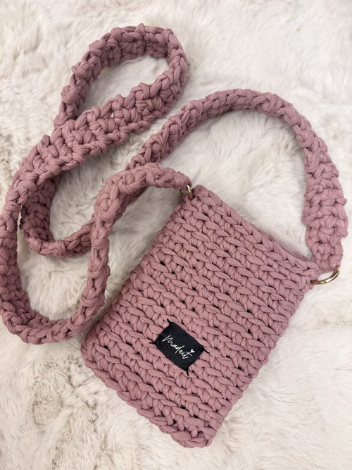 Crossbody kabelka na mobil - starorůžová
