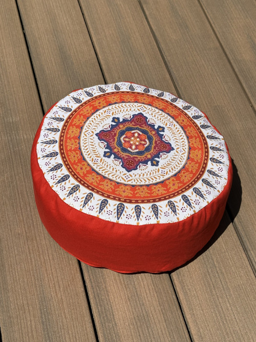 Pohankový sedák - 34/11 cm MANDALA červená
