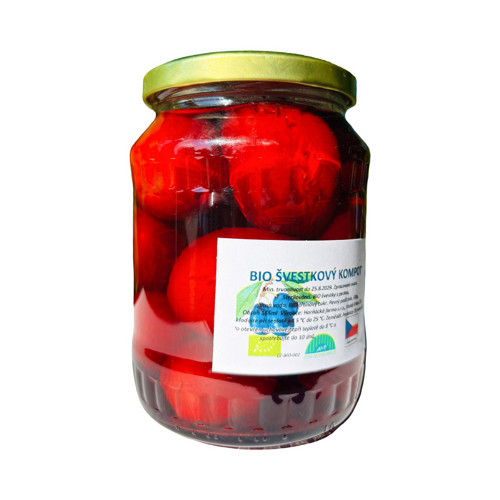 BIO Švestkový kompot s peckou, 700 ml