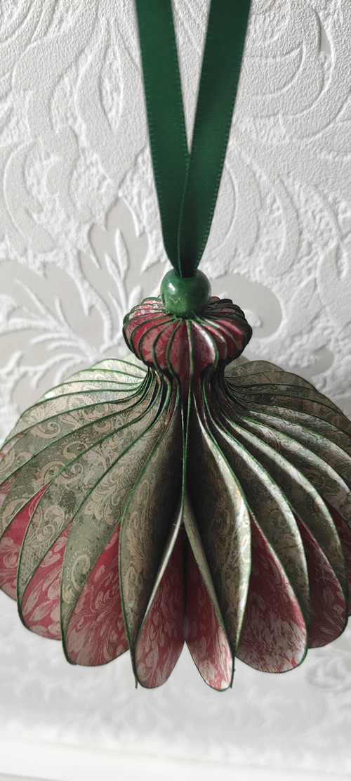 Vánoční ozdoba - Green Damask v1