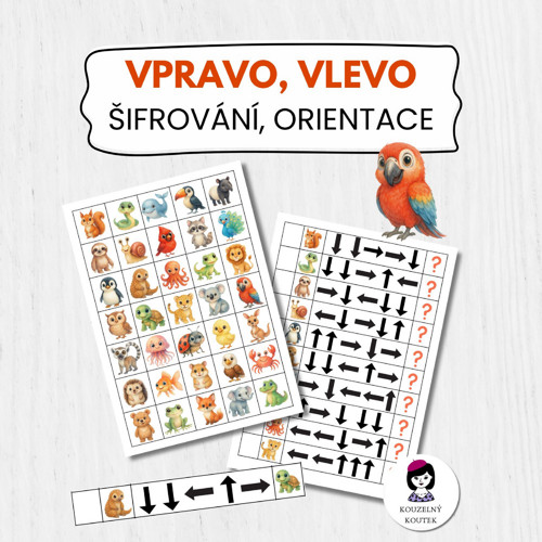 Zvířátkové šifrování, vpravo, vlevo, orientace