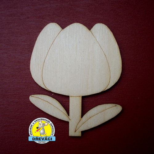 Dřevěný výřez Tulipán 7 cm KV0010 S
