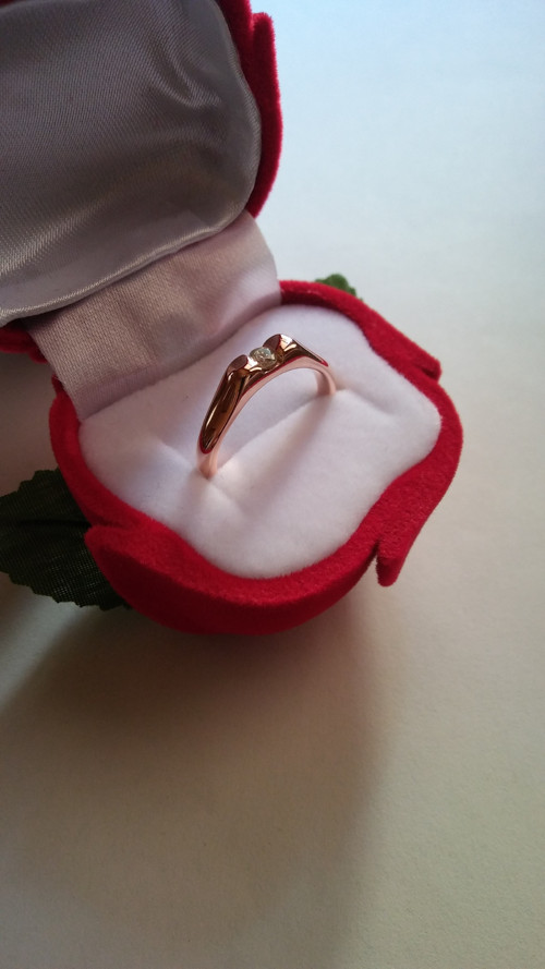 Solitér s Diamantom, Au 14K, na objednávku