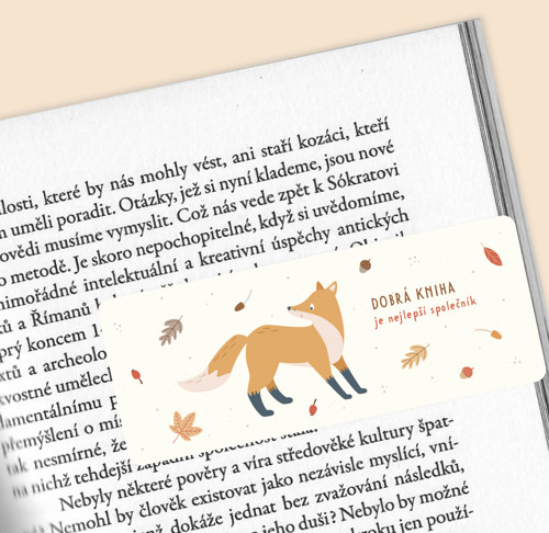 Papírová záložka do knihy liška