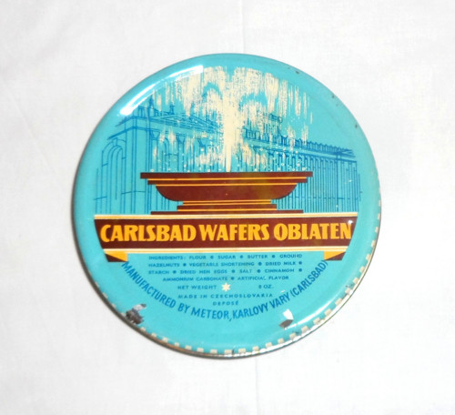 Plechová KRABIČKA oplatky • Meteor, Karlovy Vary