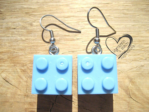 NÁUŠNICE - KOSTKY LEGO světle modré