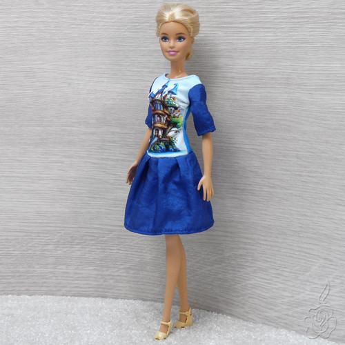 Modré šatičky pro Barbie