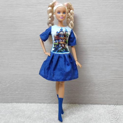 Modré šatičky pro Barbie