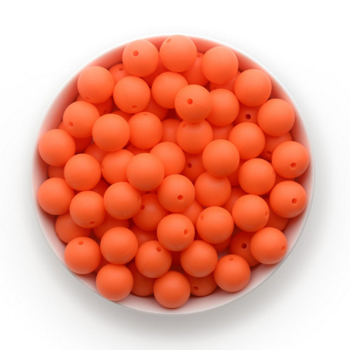 Silikonové korále -Tangerine Orange - 15mm
