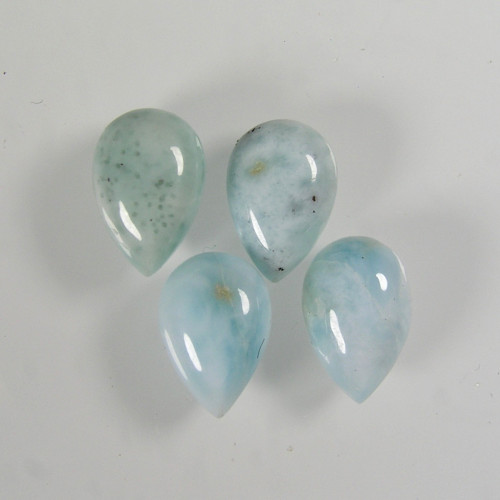 Kabošony Larimaru, 6,11 ct./4 ks., cca. 9x6 mm