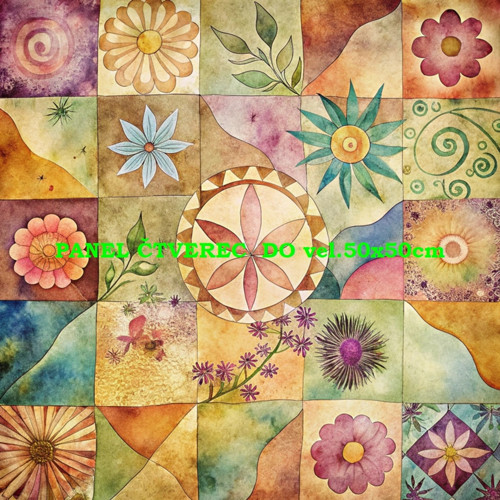 Bavlněný panel - varianty velikostí / 10 x 10cm