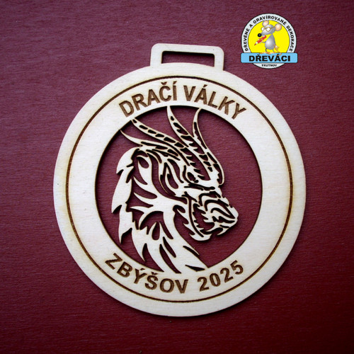 Dřevěné MEDAILE Dračí války 2025 — foto 1