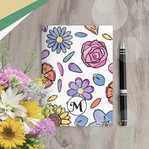 Slovníček floral watercolour 2 - barevný mix