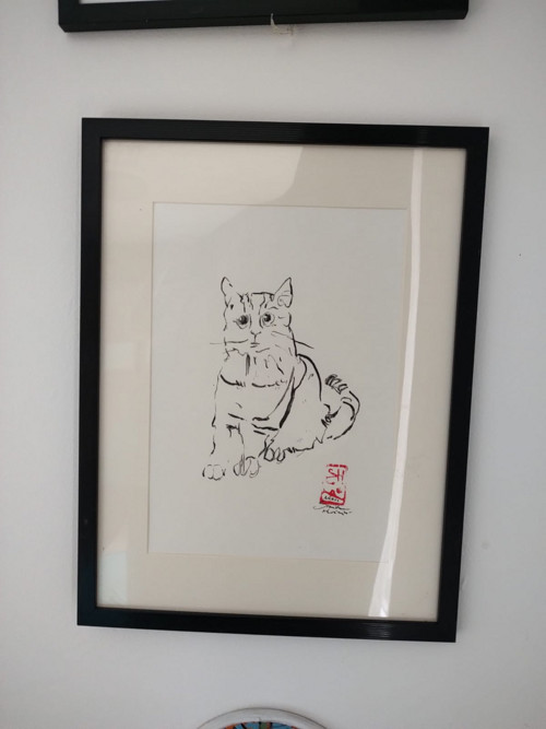 Originální kočičí perokresba