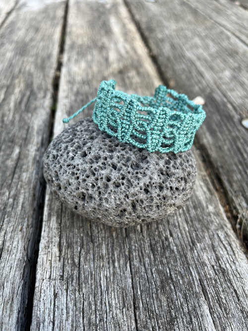 Tyrkysový macramé náramek