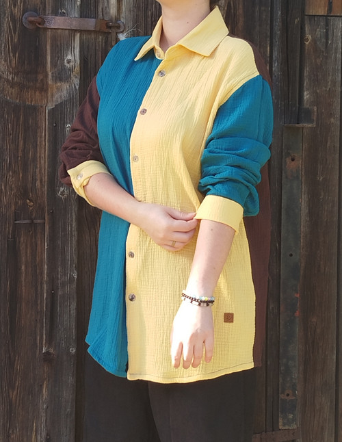 Barevná košile - Čokoládová vel.M-XL
