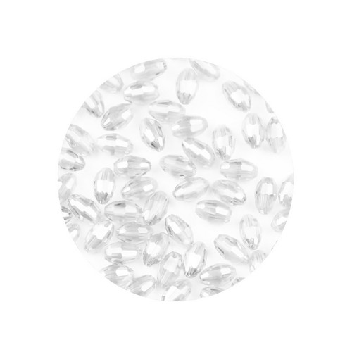 Skleněné broušené olivky čiré 6mm, 10ks