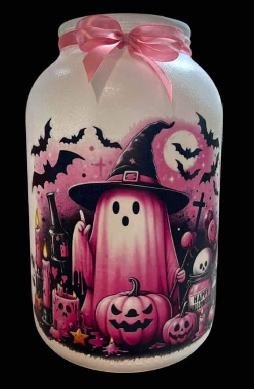 Halloweenská lucerna / sklenice duch