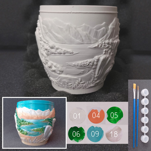 DIY květináč řeka + barvy — foto 1
