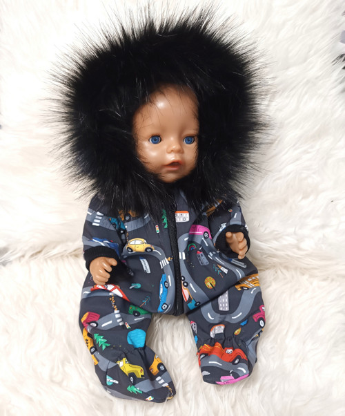 Softshellová kombinéza Baby Born 43cm - Auta