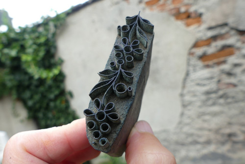 Staré dřevěné razítko na textil, modrotisk